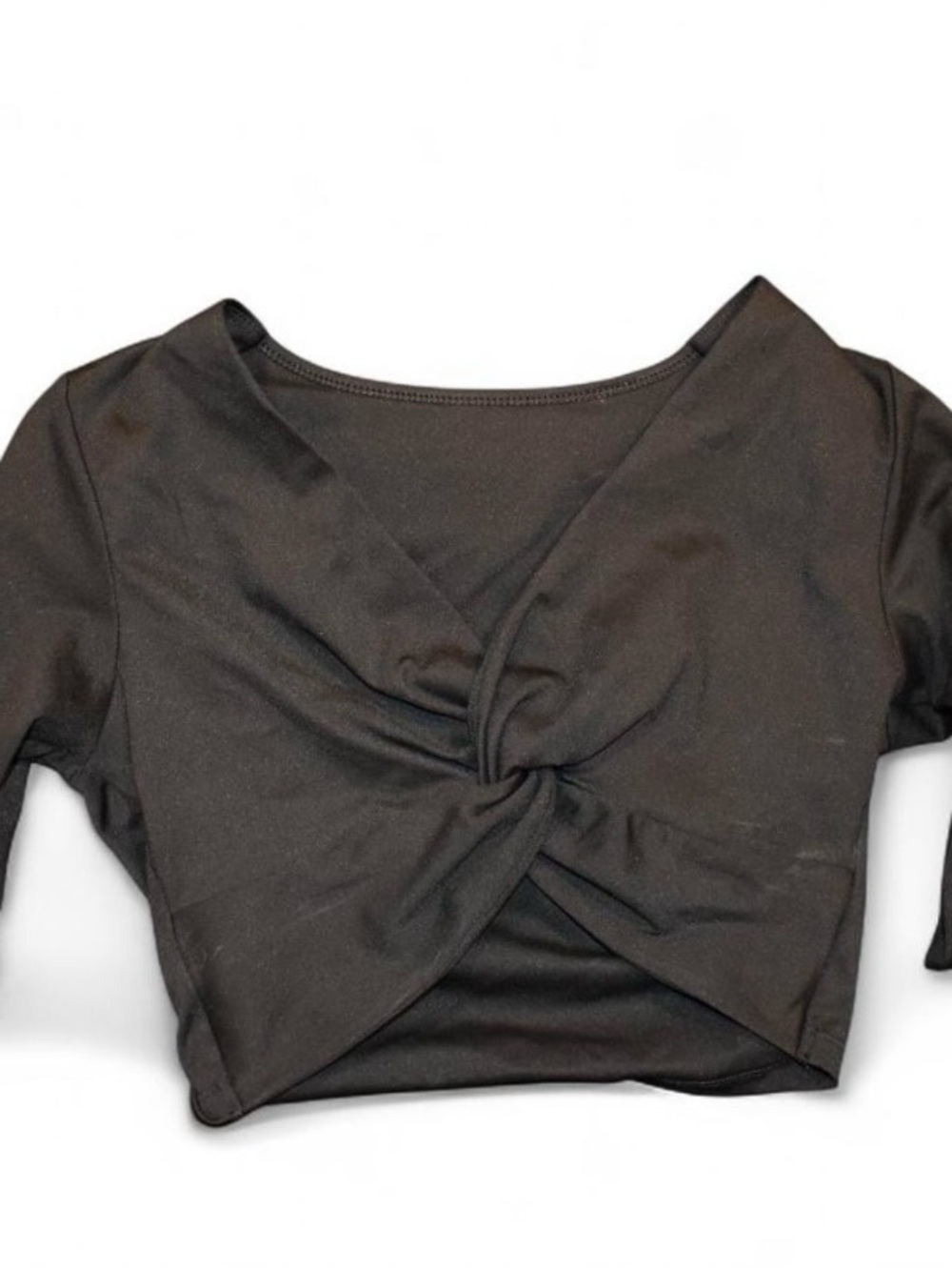 Women's Black Twist-Knot Crop Top